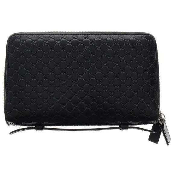 Gucci Travel ssima Long Micro Black Case Document Wallet Zip - Picture 1 of 5